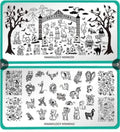 Halloween Nail Stamping Plates Set - Metal Manicure Art Tools for Spooky Designs