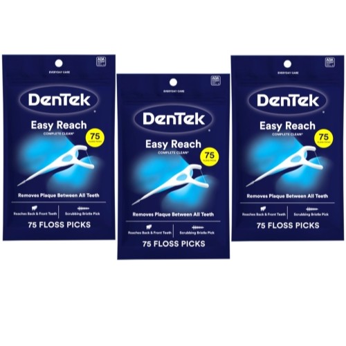 Dental Floss Picks 3 Pack - Angled Back Teeth Flossers for Tight Spaces