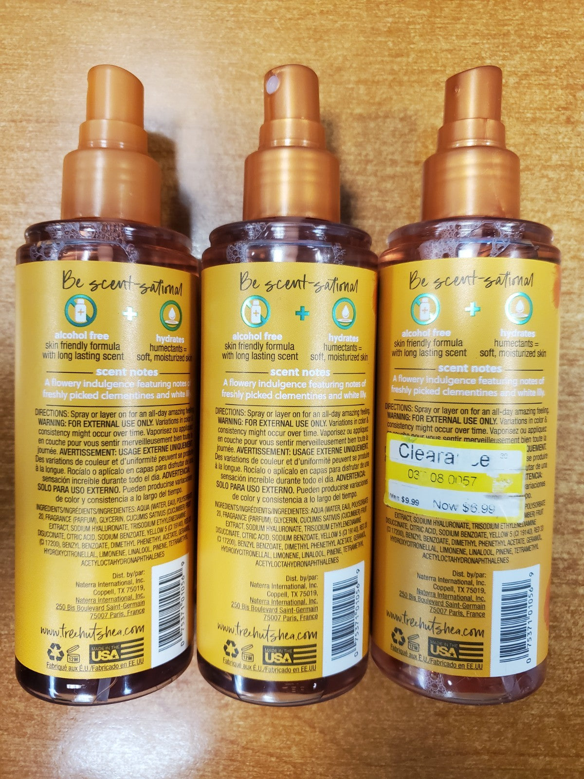 Tree Hut Sunkissed Poppy Fragrance Mist 6 oz - Alcohol-Free Body Spray, Set of 3