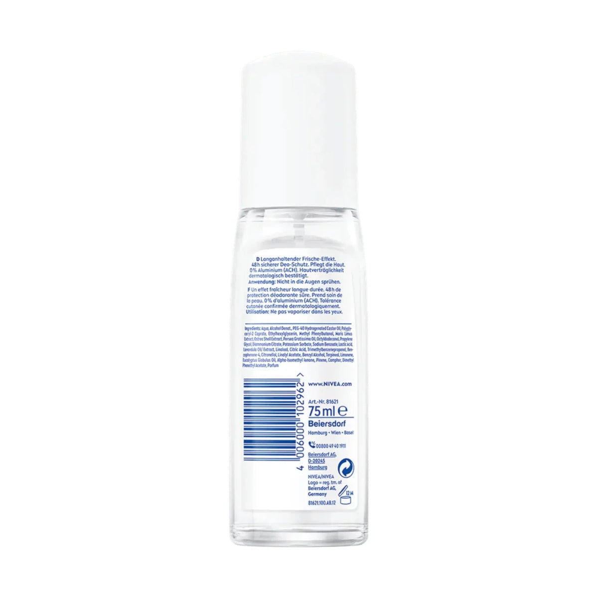 Nivea Fresh Natural Deodorant Spray Women 75g Pack of 3 - Aluminum-Free, Aloe Vera