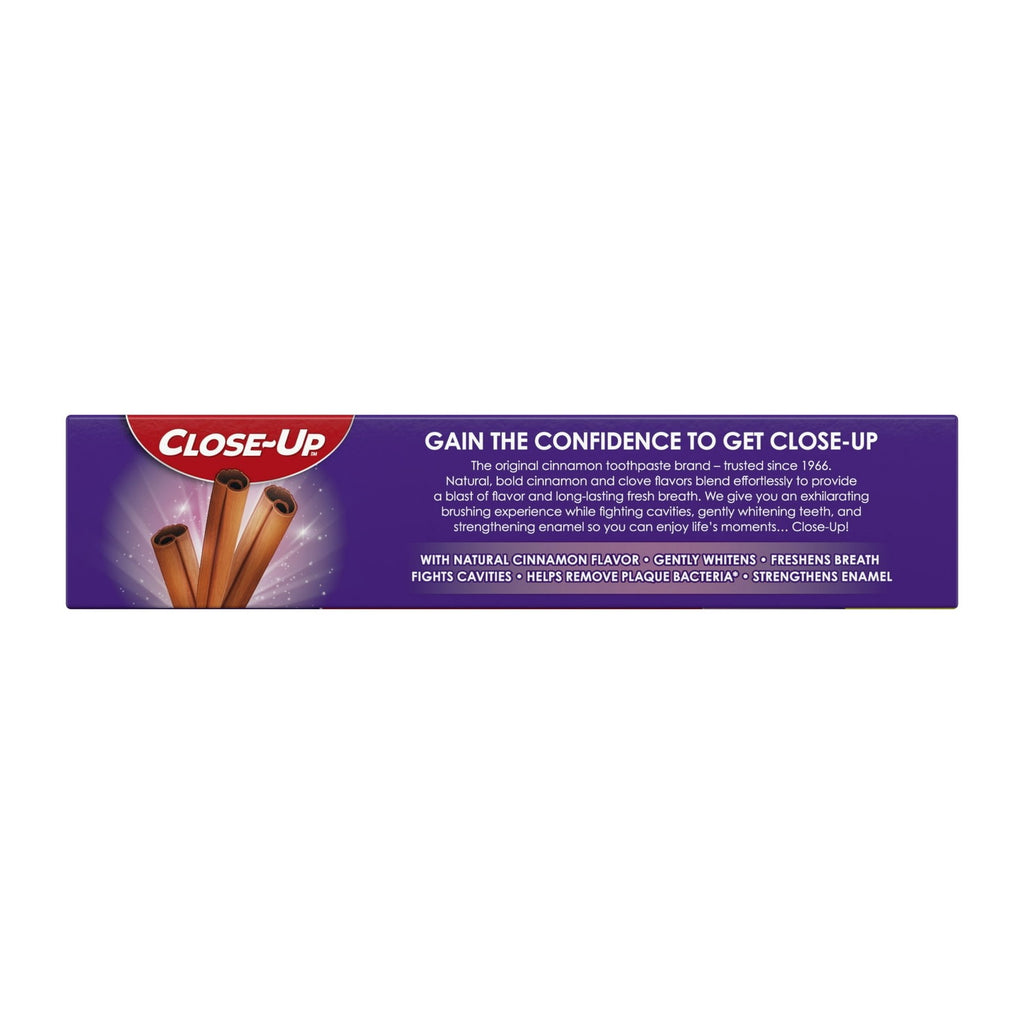 Close Up Anticavity Fluoride Toothpaste Red Gel Cinnamon Blast 6oz - Freshening & Whitening