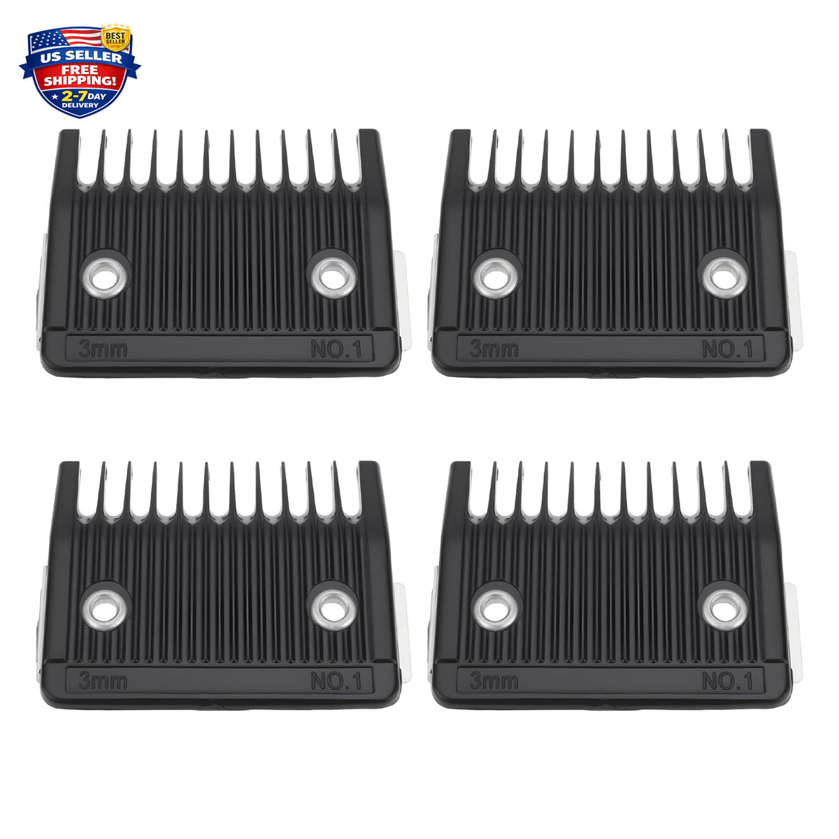 Hair Clipper Attachment Comb 3mm Metal Back Guide for Wahl & Similar Clippers