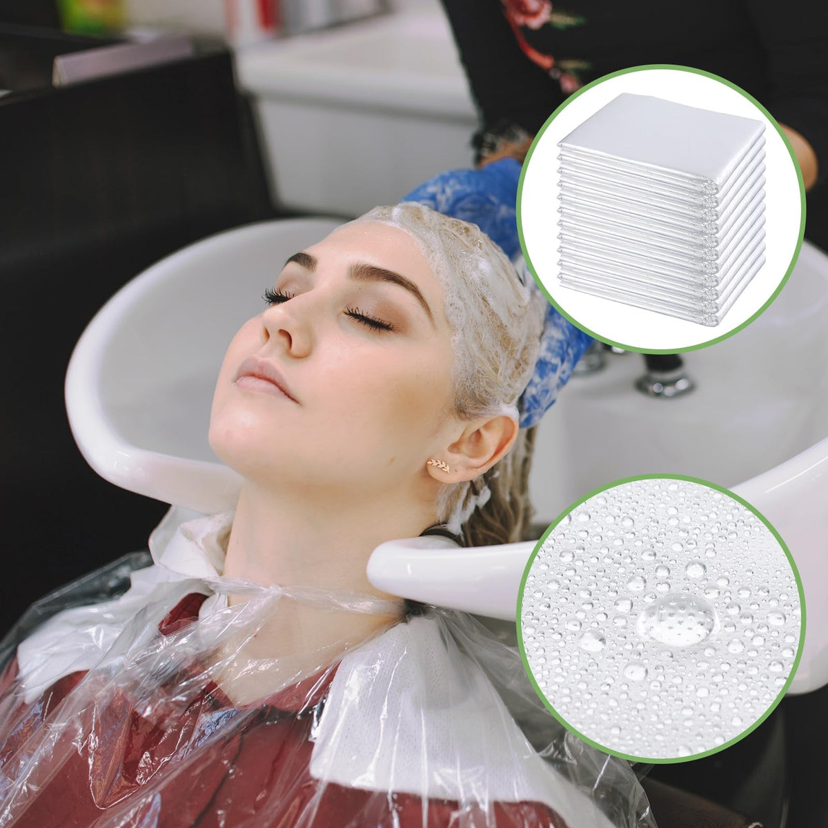 Disposable Hair Salon Capes 120x90 cm, Waterproof & Wide Coverage