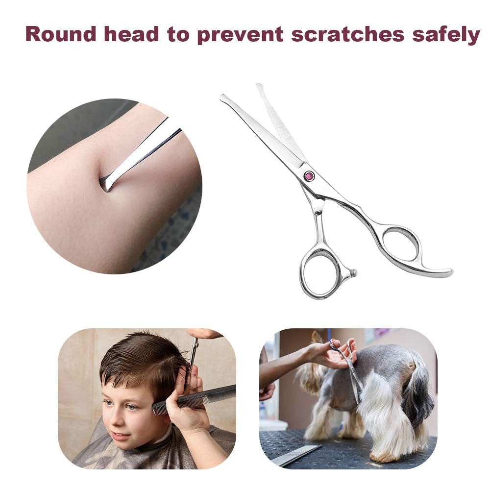 Kids Hair Cutting Scissors Set - 6.5 Inch Salon Barber Shears for Children & Adults
