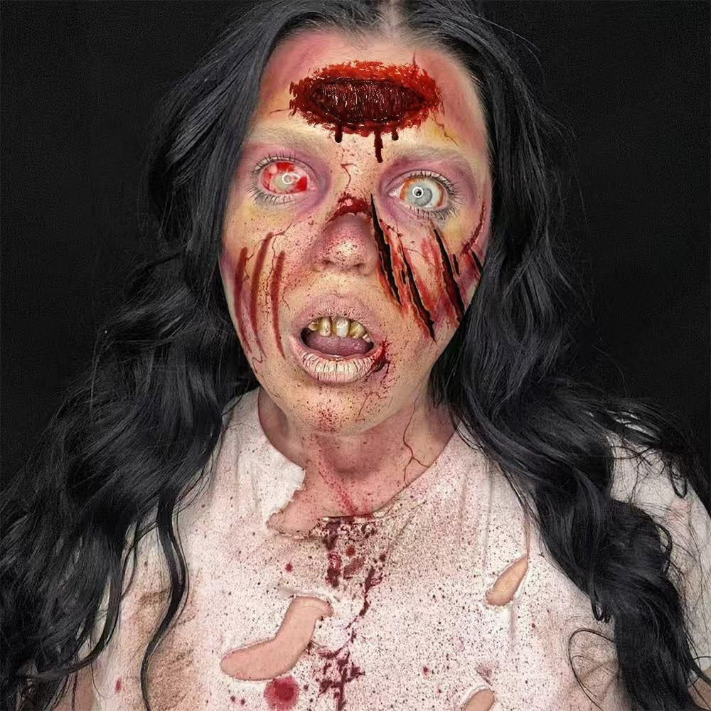 30 Sheets Waterproof Halloween Scar Tattoos – Fake Wound, Stitch & Bite Mark SFX Makeup