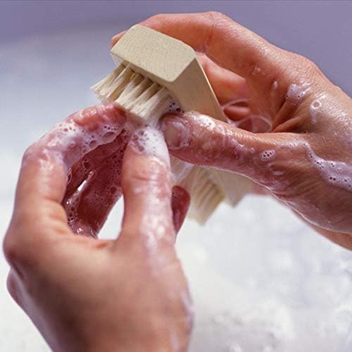 4 Pack Wooden Nail Brushes for Hand & Nail Cleaning - Non-Slip Grip
