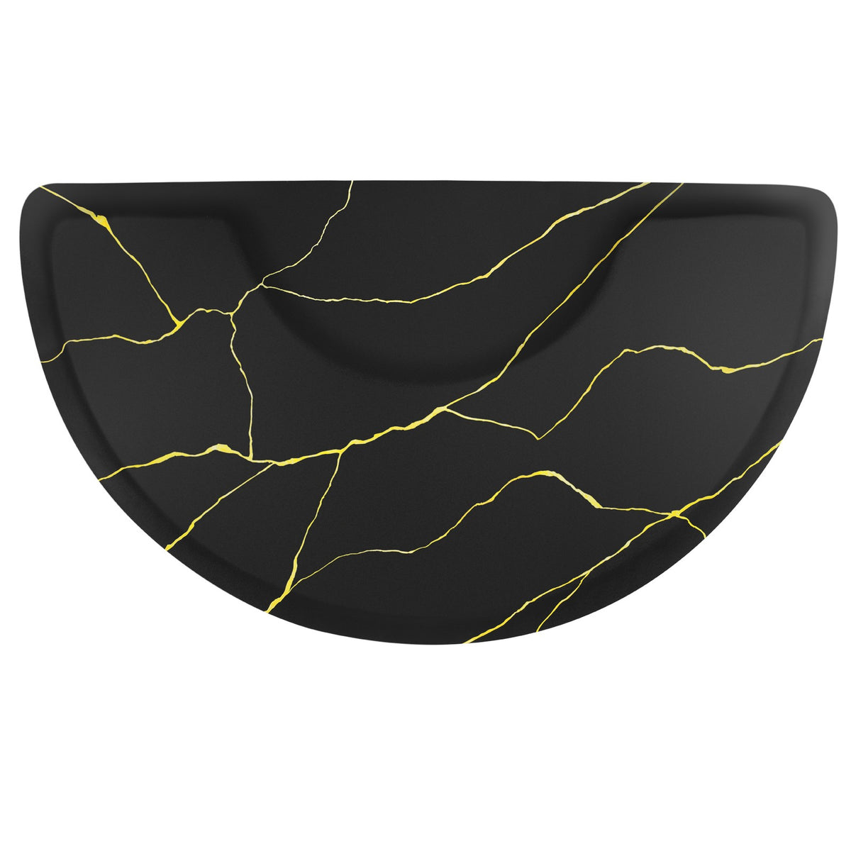 Anti-Fatigue Salon Chair Mat 3x5ft Non-Slip Black and Gold Marble Pattern