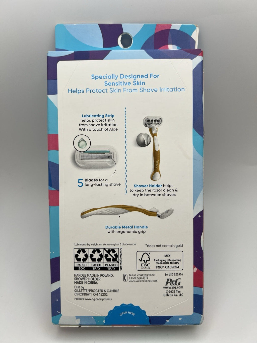 Venus Extra Smooth Gold Women's Razor with Metal Handle + 2 Cartridges & Shower Holder