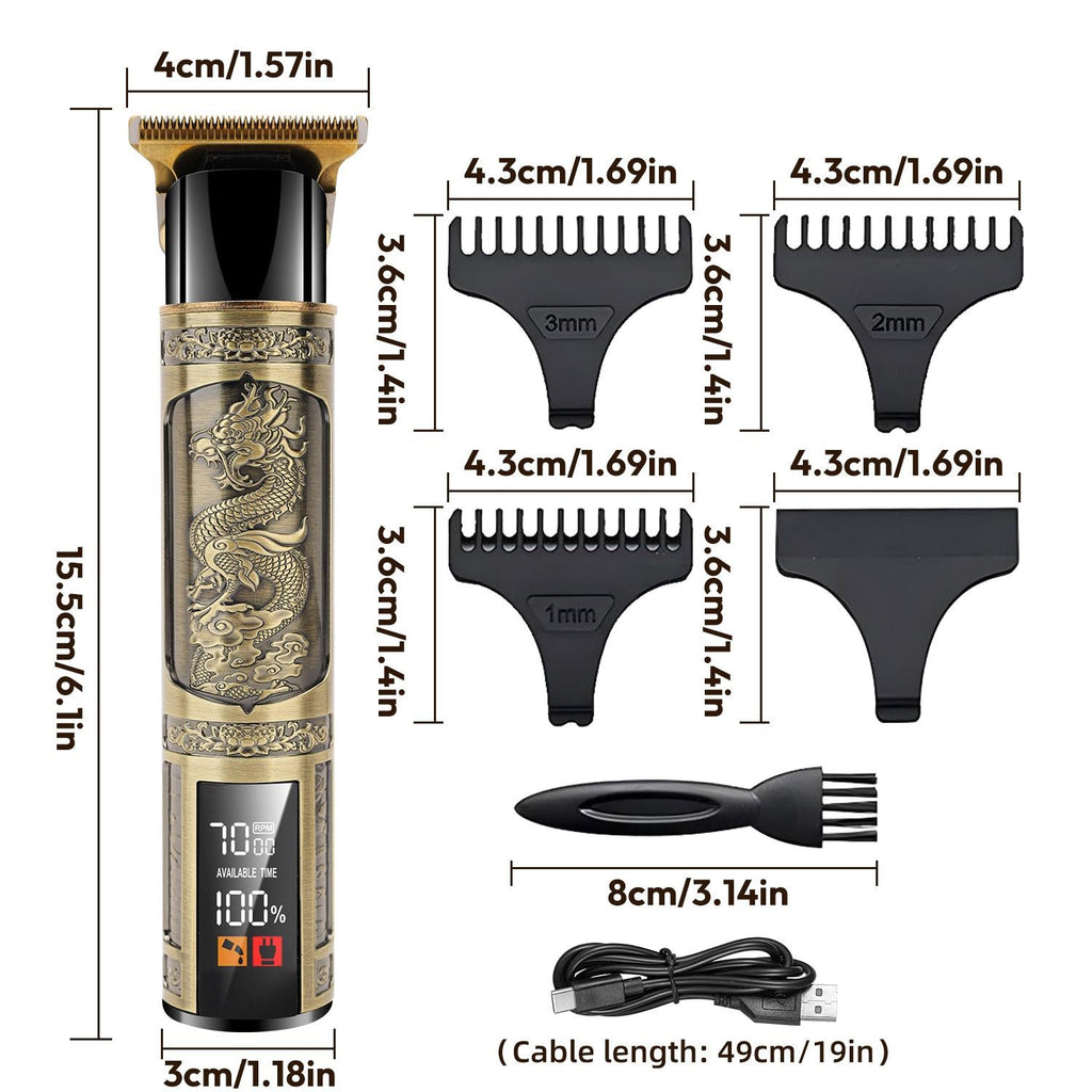 Cordless Professional Men Hair Clipper & Beard Trimmer with Adjustable Guides