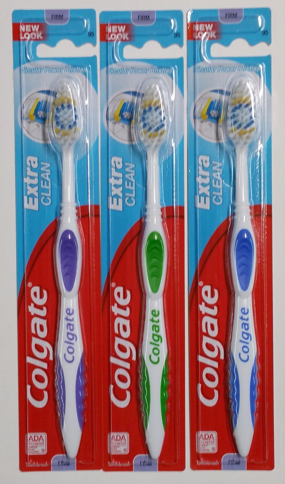 Colgate Extra Clean Full Head Toothbrush Firm 3 Pack - Hard Bristles for Effective Cleaning