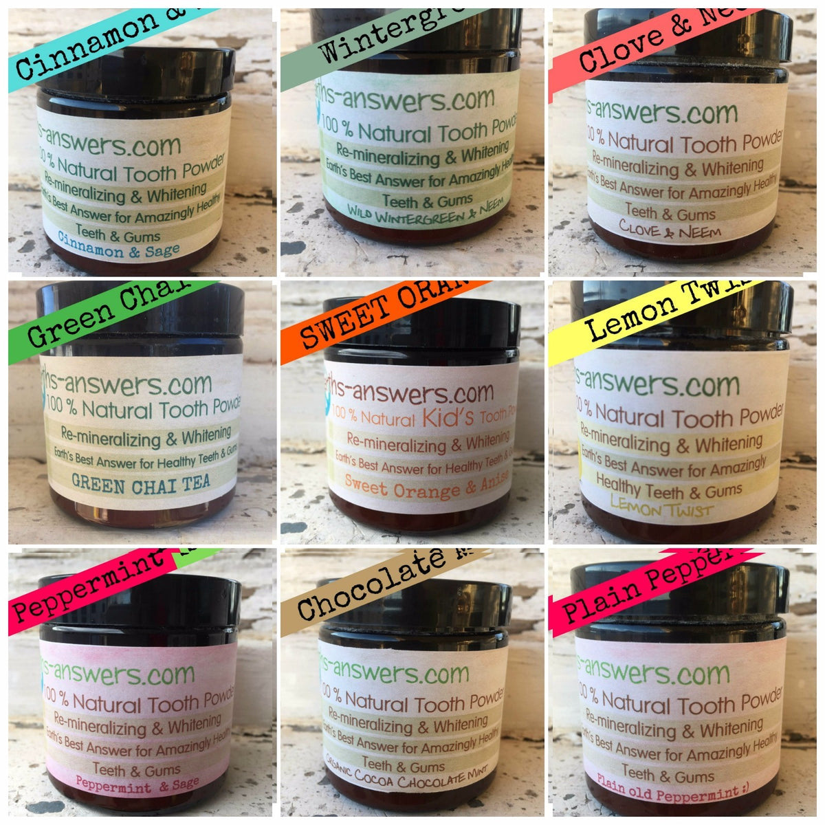 Natural Fluoride-Free Whitening Tooth Powder with Cinnamon & Sage - Remineralizing & Vegan Oral Care