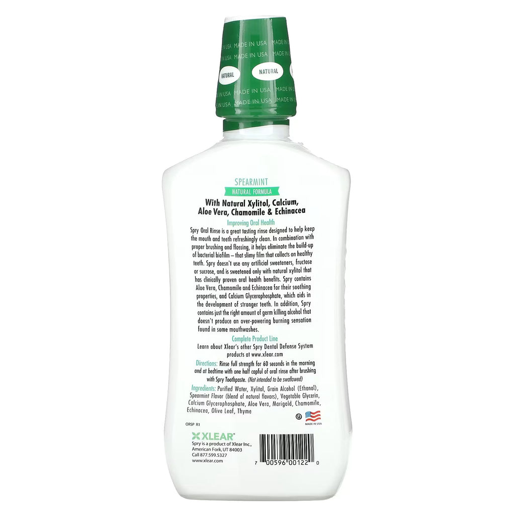 Alcohol-Free Spearmint Oral Rinse with Xylitol - 16 Fl Oz Each (Pack of 4)