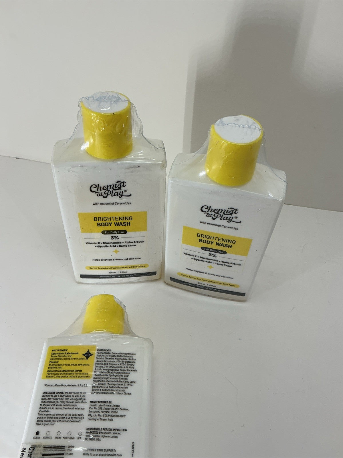 Brightening Body Wash Set - 3 Sealed Bottles, 8 Fl Oz Each, Exp 2029