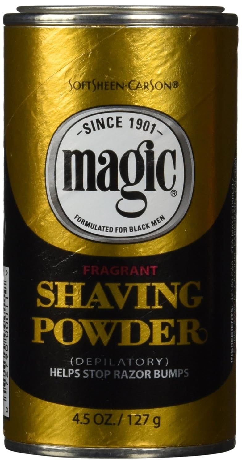 Men's Razorless Shaving Powder for Black Men - Hair Removal & Razor Bumps Prevention
