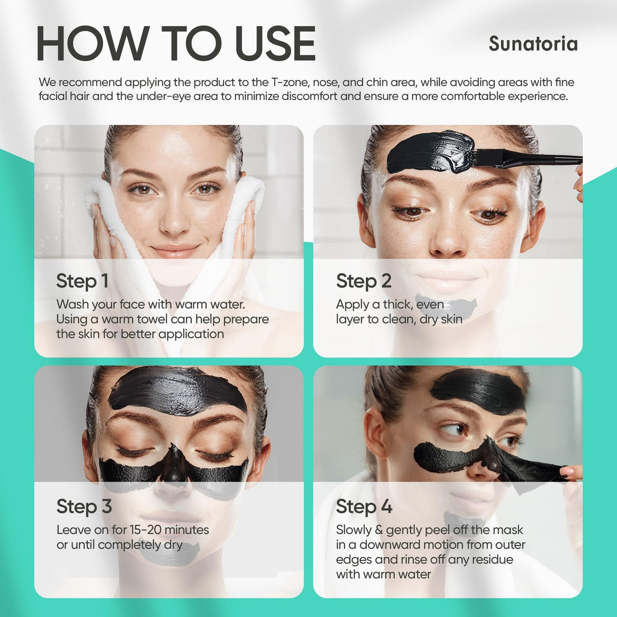Black Peel Off Face Mask for Oily Skin - Charcoal & Botanical Extracts