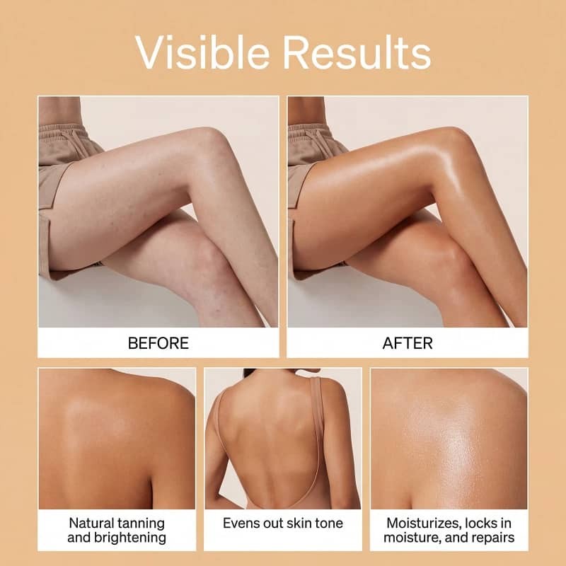 Herbal Self Tanner Lotion for Natural Sunless Bronze Glow - Hydrating Body Moisturizer