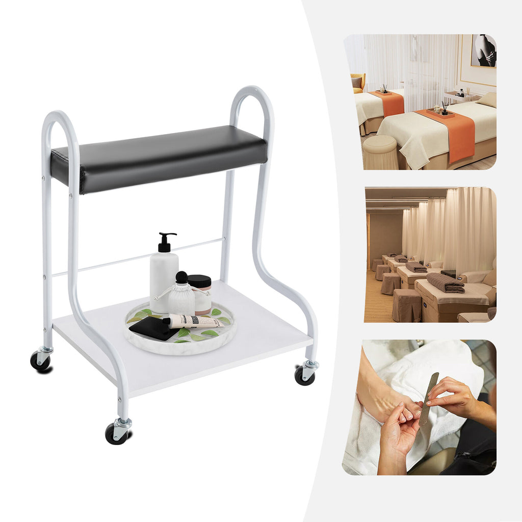 Portable 2 Layer Nail & Foot Spa Trolley with Wheels and Storage