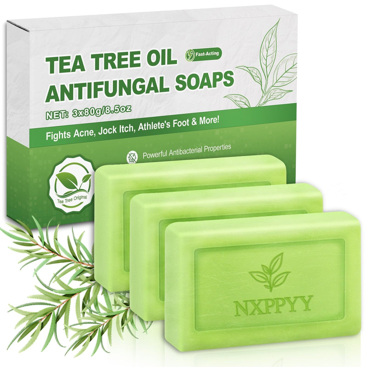 Antifungal Soap with Tea Tree & Eucalyptus - Deep Cleansing for Skin