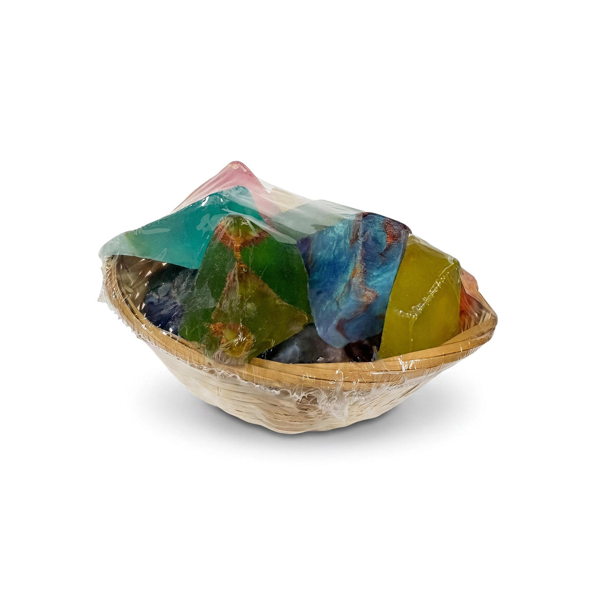 Gemstone Soap Gift Set in Basket - Assorted Fragrances & Colors