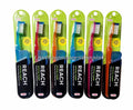 6 Pack Reach Crystal Clean Hard Toothbrushes with Firm Bristles & Free Caps