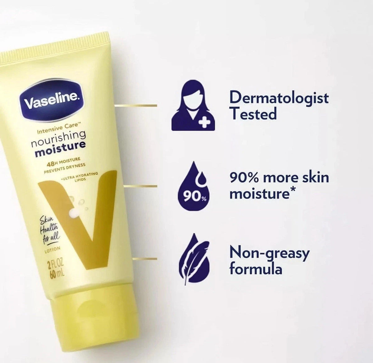 2 Pack Vaseline Intensive Care Healing Hand & Body Lotion 2oz - Deep Moisturizer