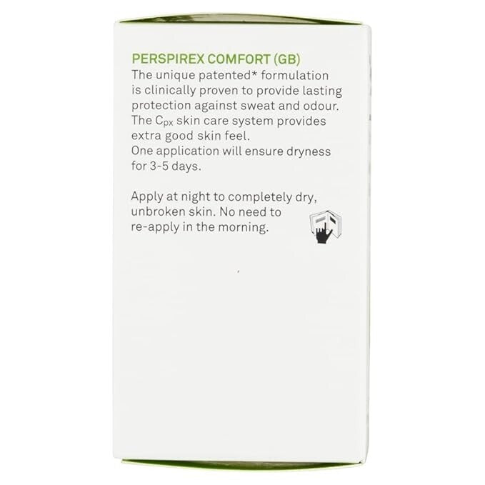 Perspirex Comfort Antiperspirant Stick 20ml - Sweat & Odor Protection, Alcohol-Free