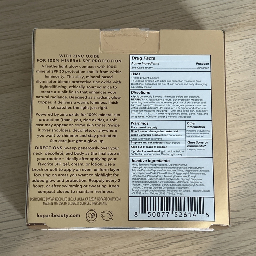 Sun Veil SPF 30 Illuminating Sunscreen by Kopari - Broad Spectrum, Exp 2028