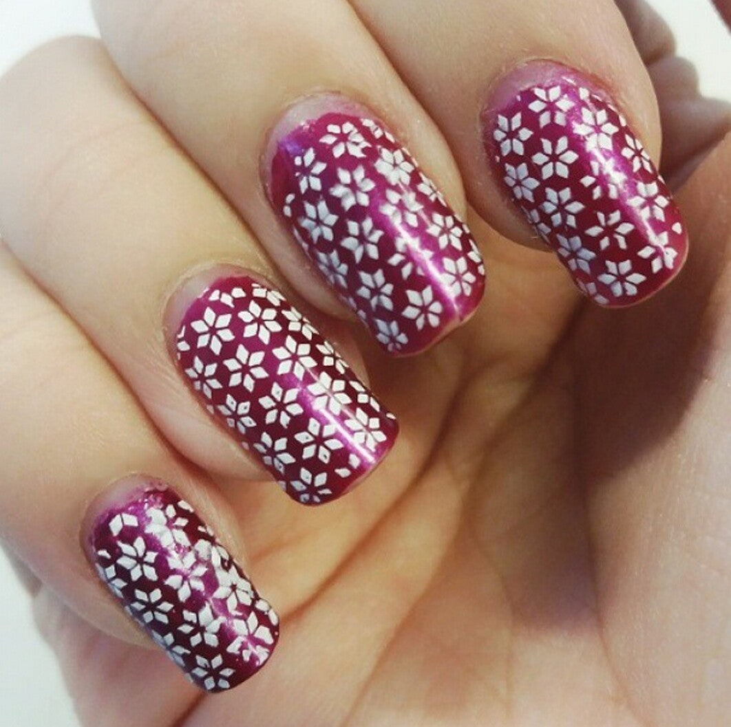 Nail Art Stamp Template with Holder for Manicure Design BP-09