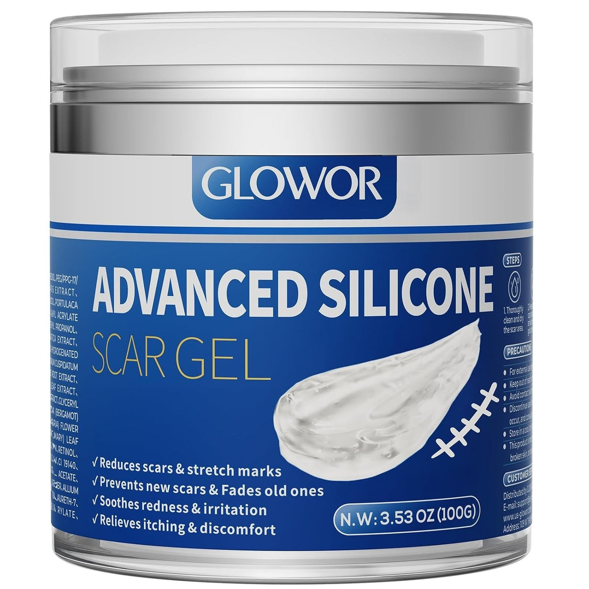 Scar Removal Gel for Surgical & Acne Scars - Silicone, Hydrating Formula