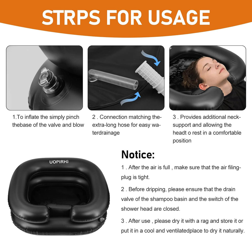 Portable Inflatable Hair Wash Basin for Bedridden Patients - Easy & Comfortable