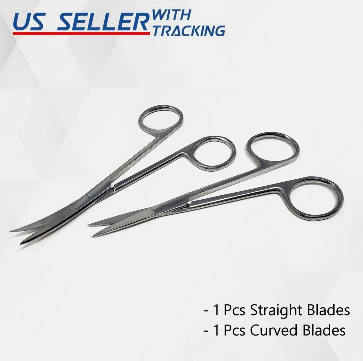 Multi-Purpose Small Scissors for Eyebrows Nails Hair Beard Cuticles - 2 Pack