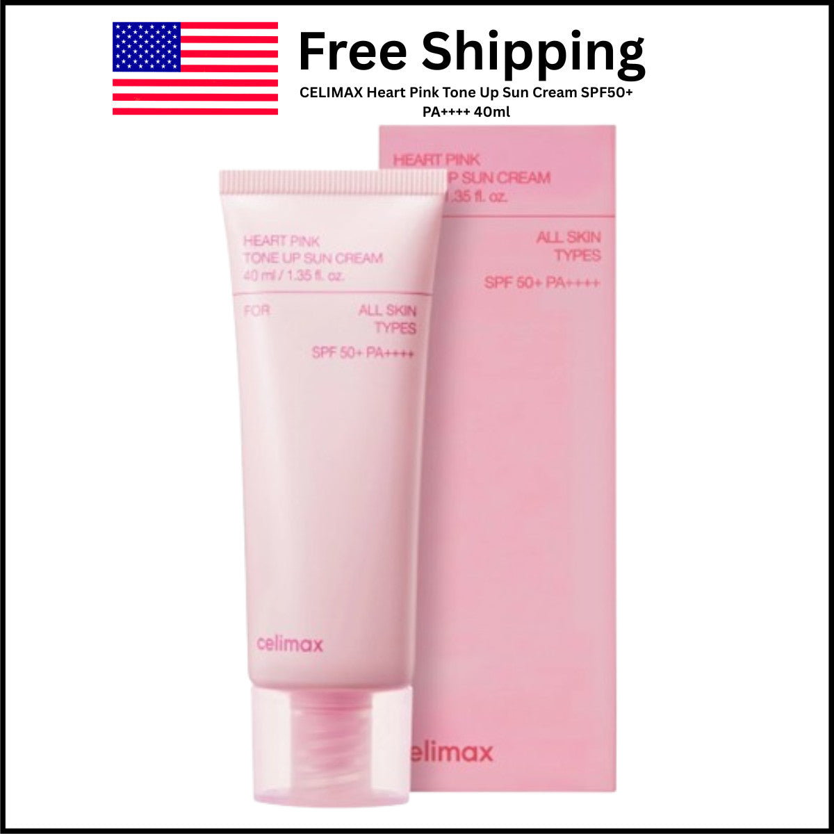 Pink Tone Up Sunscreen SPF50+ PA++++ for Face 40ml - Broad Spectrum Sun Protection