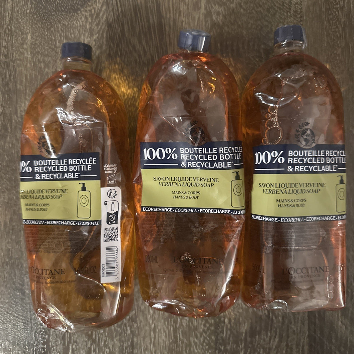 L’Occitane Verbena Liquid Hand Soap Refill Pack - 3 x 16.9 Fl Oz Eco-Friendly