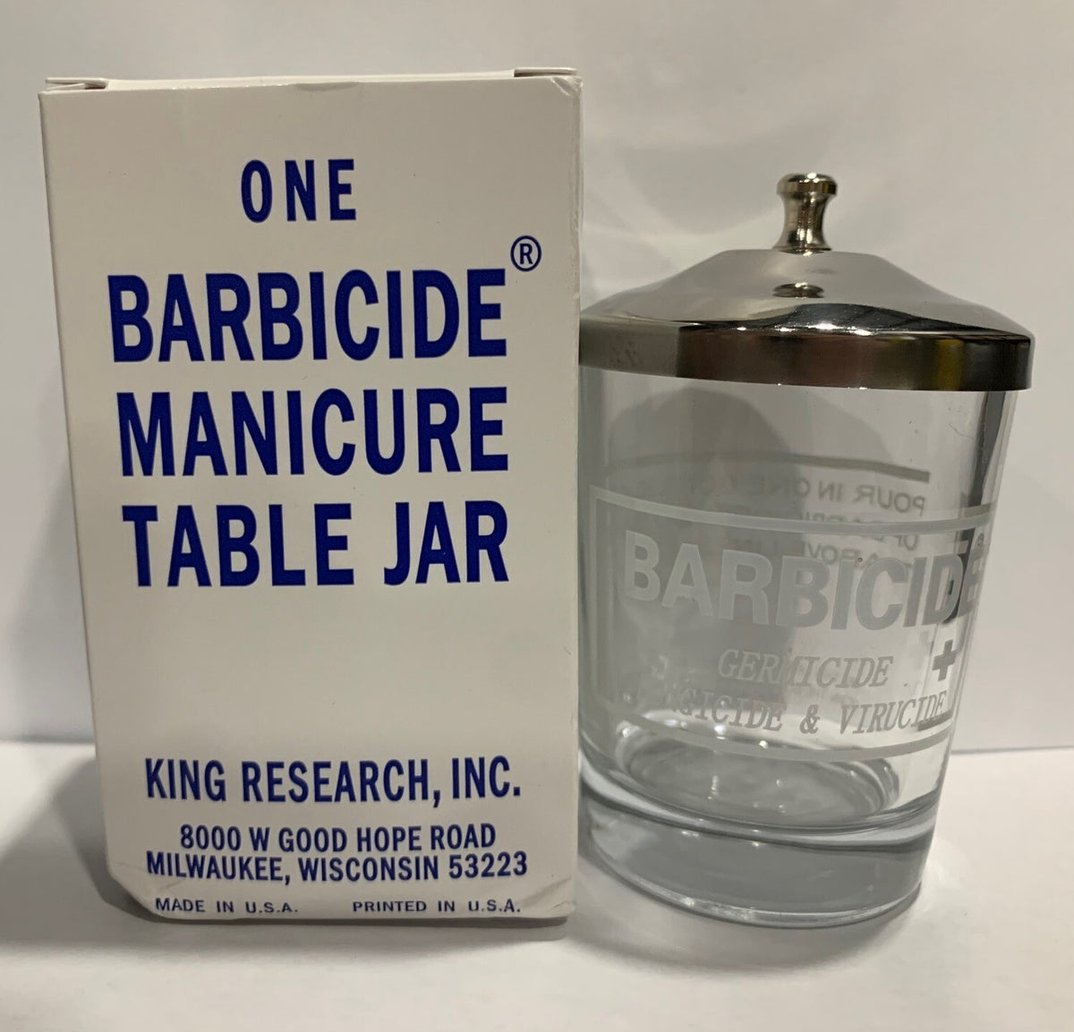 Manicure Table Jar with Lid for Nail Salons and Spas