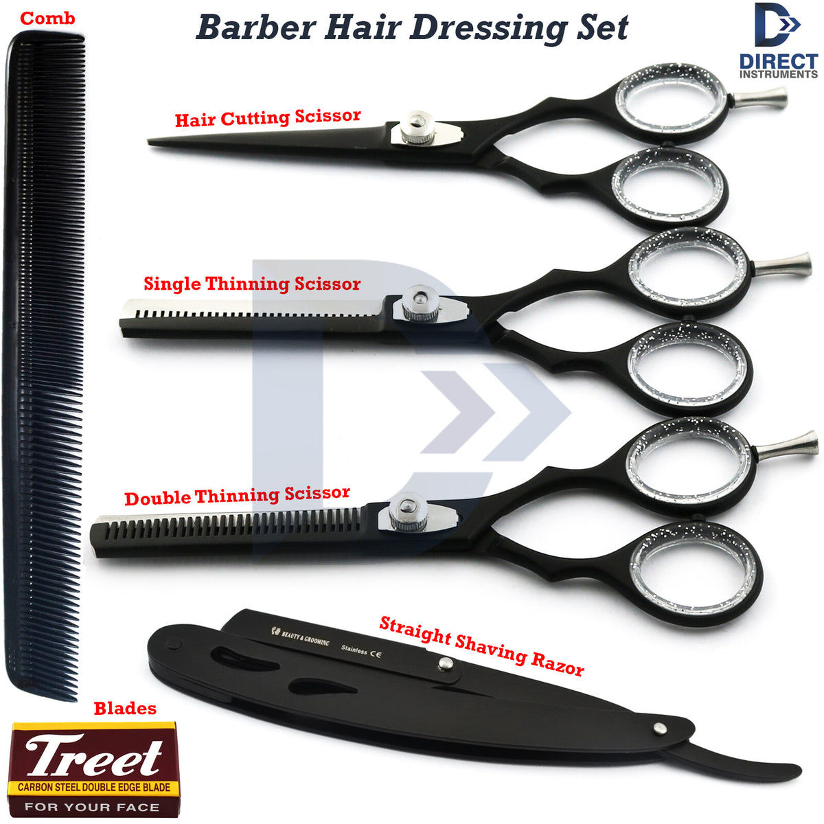 Professional Hair Cutting Scissors & Barber Shears Kit for Hairdressing