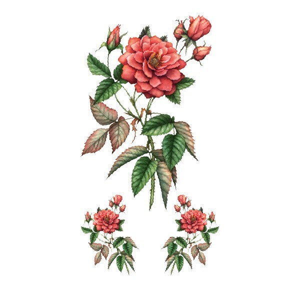 Temporary Tattoo Sheets 4 Pack - Colorful Floral Rose Art for Body Arm