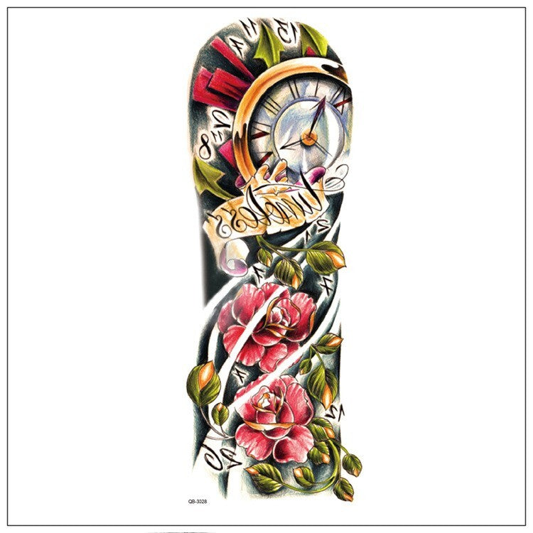 Large Temporary Body Art Arm Tattoo Sleeve 5Pcs Waterproof, 48x17 cm