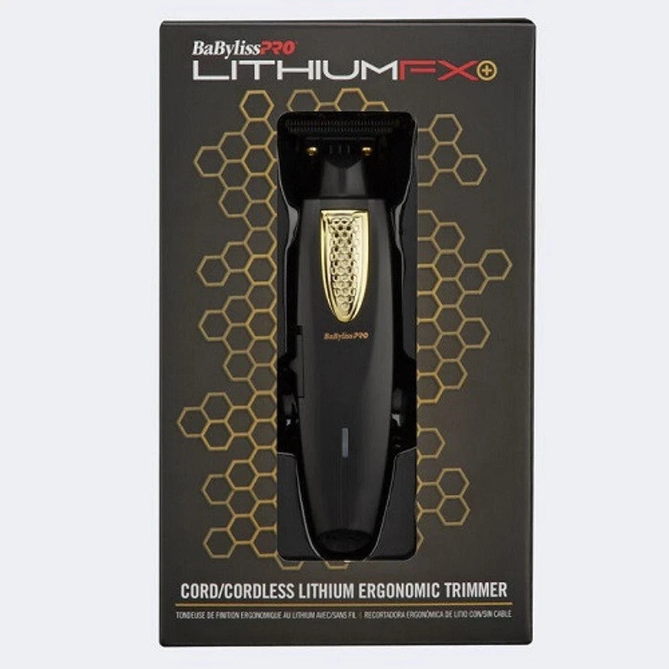 Professional Lithium Cordless & Corded Hair Trimmer with Gold Titanium Blade