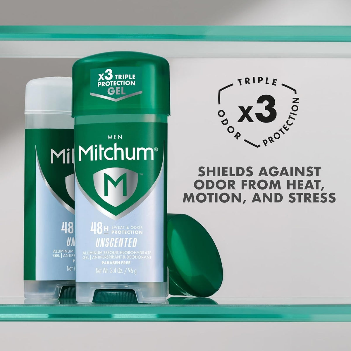 Twin Pack Men’s Antiperspirant Gel Deodorant - 48H Odor & Sweat Protection