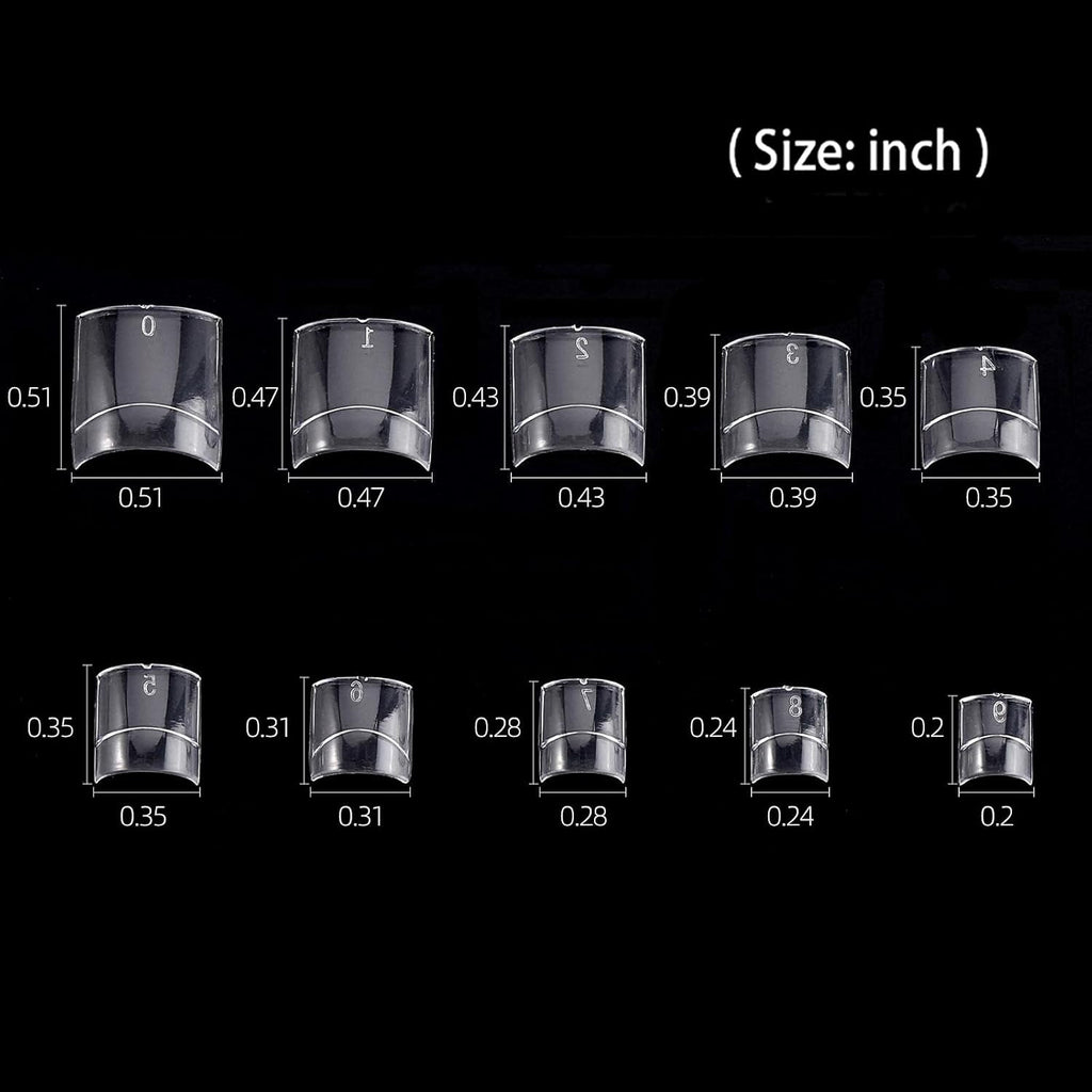 Short Square Acrylic Nail Tips 500Pcs - Clear Half Cover False Nails