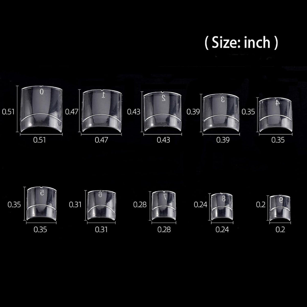 Short Square Acrylic Nail Tips 500Pcs - Clear Half Cover False Nails