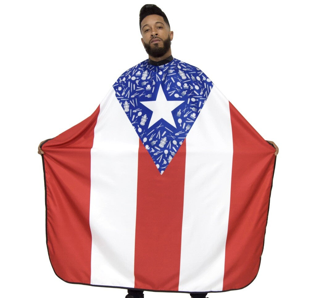 Cultural Flag Barber Cape for Hair Styling, Waterproof & Durable