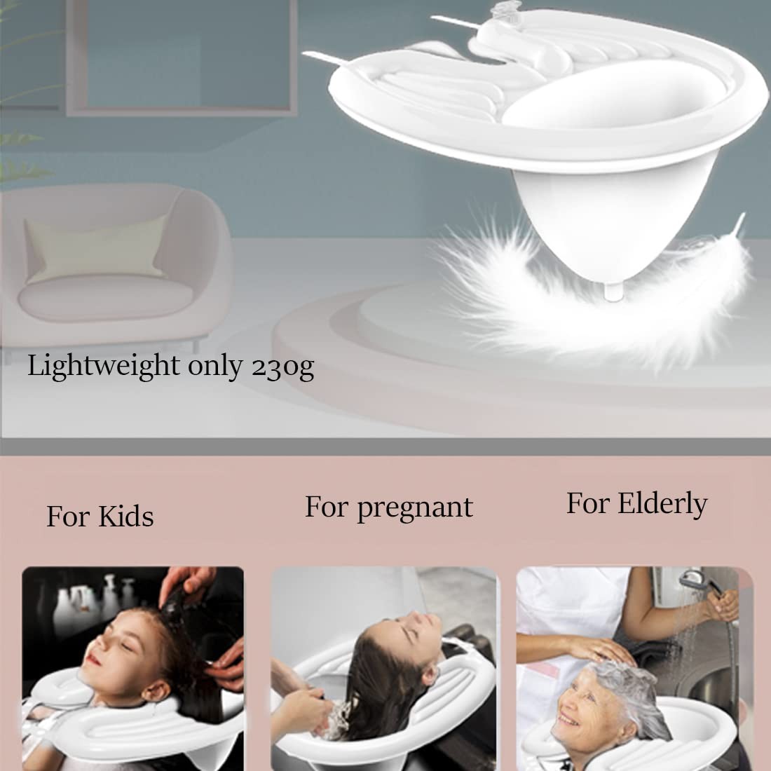 Portable Inflatable Shampoo Basin for Bedridden, Seniors, Handicapped - Includes Air Pump