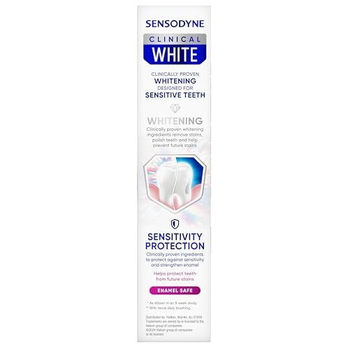 Sensodyne Clinical White Toothpaste 3.4 Oz for Sensitive Teeth & Stain Protection