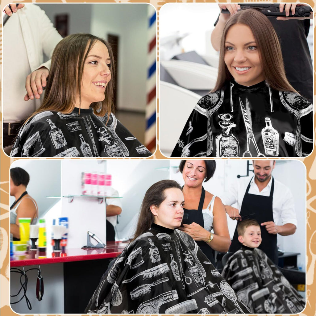 Professional Hair Cutting Cape with Adjustable Neck & Dust Brush for Salons