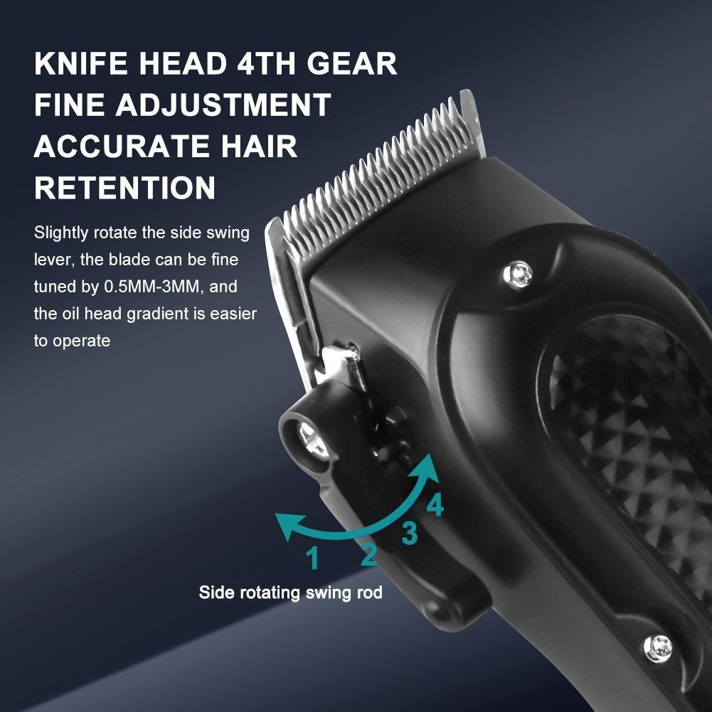 Professional 6-Piece Cordless Hair Clipper Set for Men with Adjustable Blades