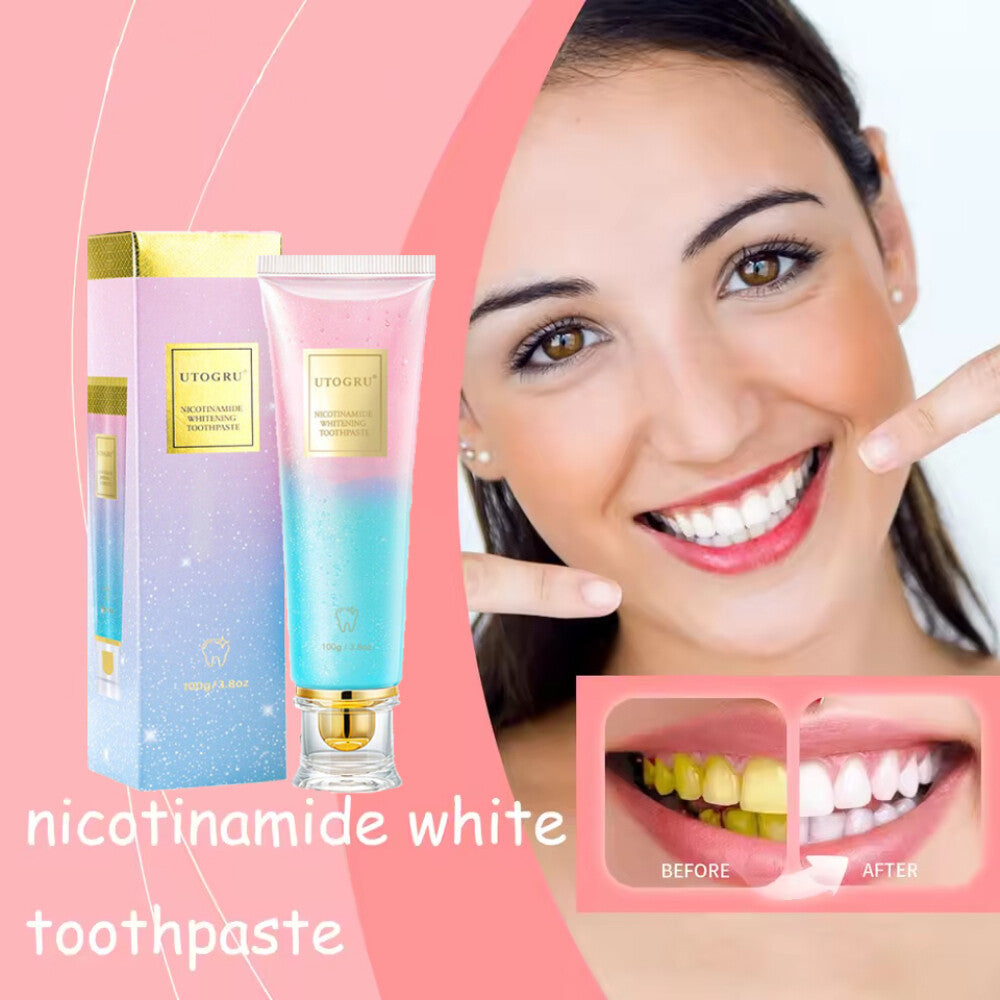 Nicotinamide Whitening Toothpaste for Brightening & Fresh Breath - 2X Pack 100g