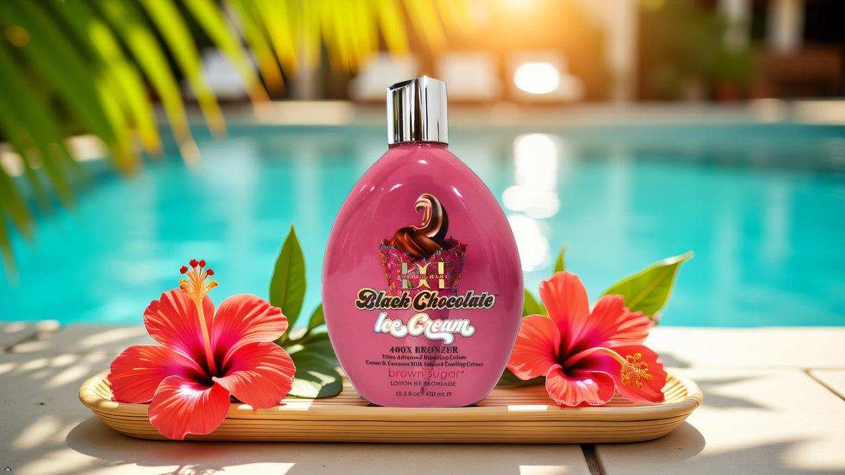 Double Dark Black Chocolate Tanning Lotion 13oz - 400X Bronzer for Deep Tan