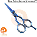Salon Barber Scissors - Stainless Steel Hair & Beard Trimming Shears, 4.5 Inch Blue