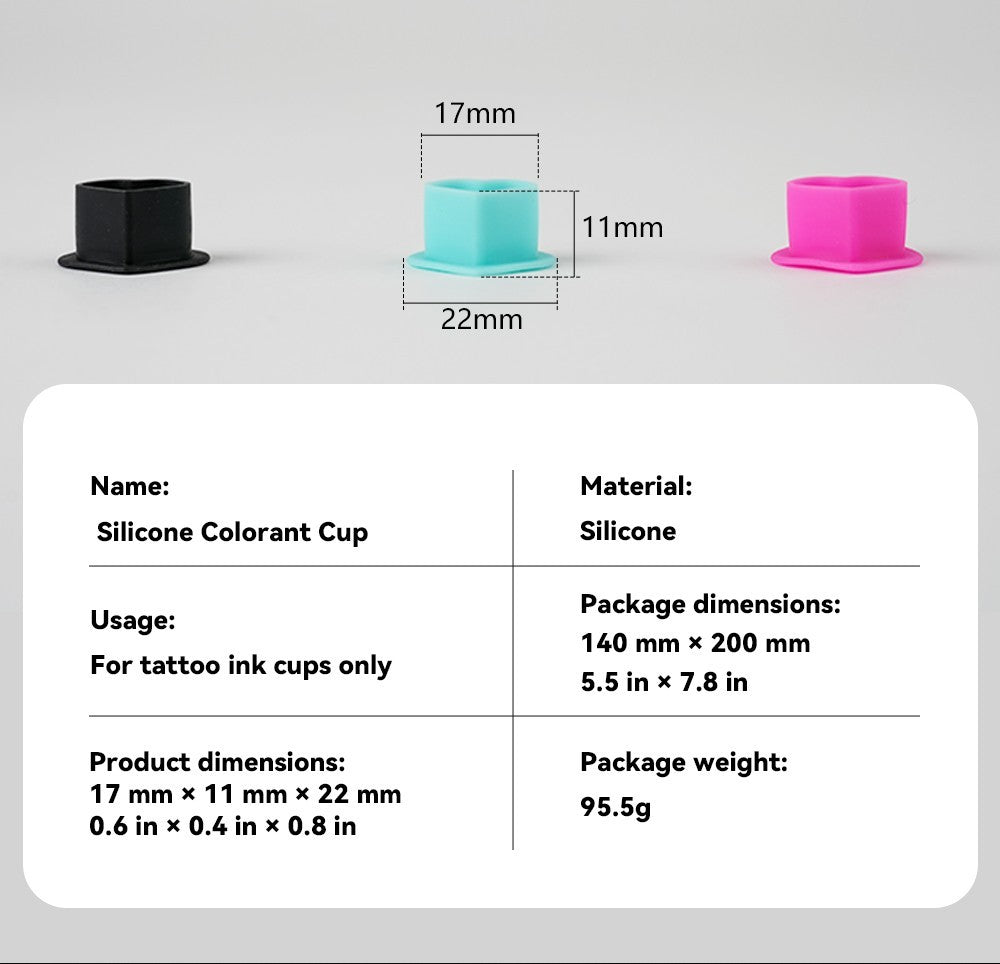 Soft Silicone Heart Ink Cups 200pcs for PMU Tattoos - Pigment Holder Caps